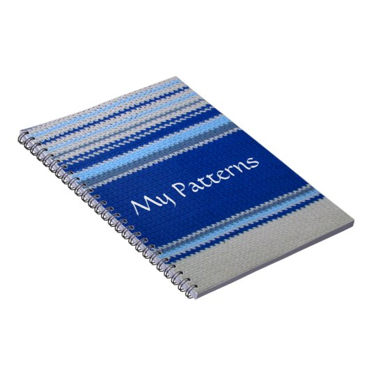 Notitieboekje - Blauwe en witte strepen Notitieboek (Rechterzijde)