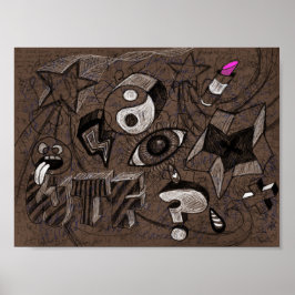 Notitieboekje Cover Geïnspireerde Doodle - Grunge Poster
