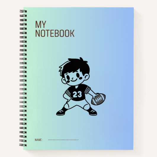 Notitieboekje met een afbeelding van een jongen notitieboek (Voorkant)