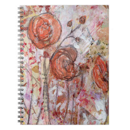 Notitieboekje met mixed media bloemkunst. notitieboek