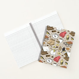 Notitieboekje met retro kerstpatroon op de omslag notitieboek