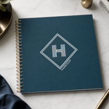Notitieboekje | Modern geometrisch monogram initia