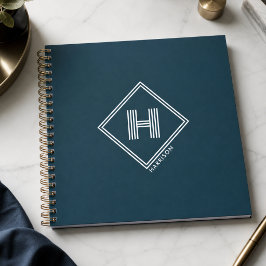 Notitieboekje | Modern geometrisch monogram initia Notitieboek