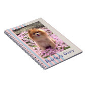 Notitieboekje | Pommeren Roze Bloemen Notitieboek (Rechterzijde)