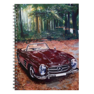 Notitieboekje Retro Vintage Burgundy Auto Schilder Notitieboek
