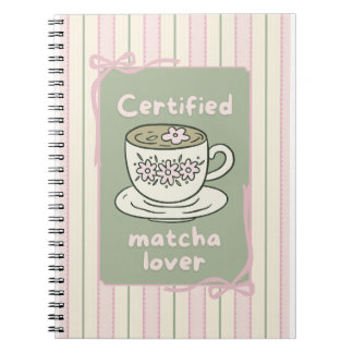 notitieboekje spiraal cute matcha groene theedrank notitieboek