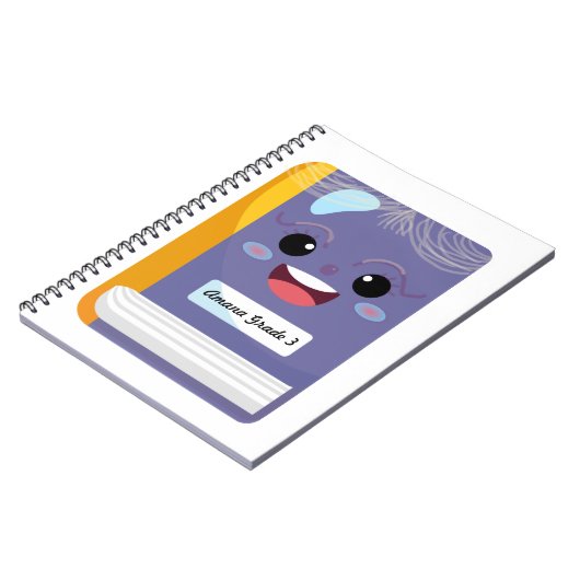 Notitieboekje voor graad 3 kind grappig gezicht notitieboek (Linkerzijde)