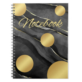 Notitieboekje zwart en gouden stippen notitieboek