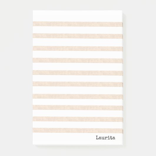 Notitieboekjes Beige & Witte Streep Post-it® Notes (Voorkant)