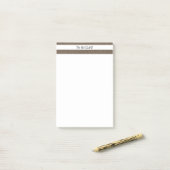 Notitieboekjes bruin en wit gestreept post-it® notes (Op bureau)