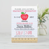 Notitieboekpapier Leraar Afstudeeruitnodiging Kaart (Staand voorkant)