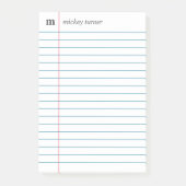 Notitieboekpapier Wit Voeg je naam en initiaal toe Post-it® Notes (Voorkant)