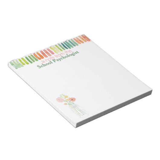 Notitiedocument van de waterverf schoolpsycholoog notitieblok (Schuin)