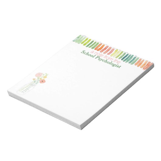 Notitiedocument van de waterverf schoolpsycholoog notitieblok (Linkerzijde)