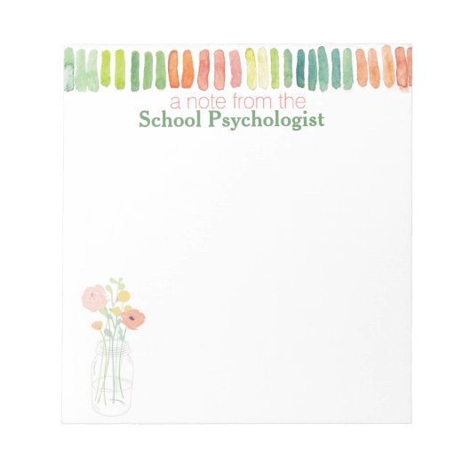 Notitiedocument van de waterverf schoolpsycholoog notitieblok (Voorkant)