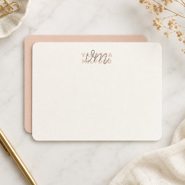 Notitiekaart | Aangepaste Monogram Briefpapier Kaa Notitiekaartje