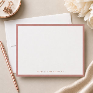 Notitiekaart Elegante Roze Gouden Correspondenti Notitiekaartje