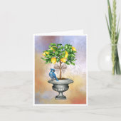 Notitiekaart met Citroenboom in Pot (Voorkant)
