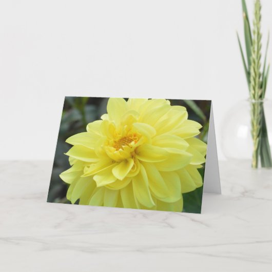 Notitiekaart met gele dahlia (Voorkant)