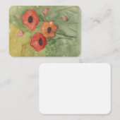 Notitiekaart met handgeschilderde papaver bloemen notitiekaartje (Voorkant / Achterkant)