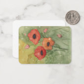 Notitiekaart met handgeschilderde papaver bloemen notitiekaartje (Voorkant / Achterkant in situ)