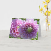 Notitiekaart met lavendeldahlia's (Gele Bloem)