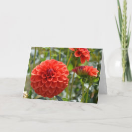 Notitiekaart met oranje dahlia