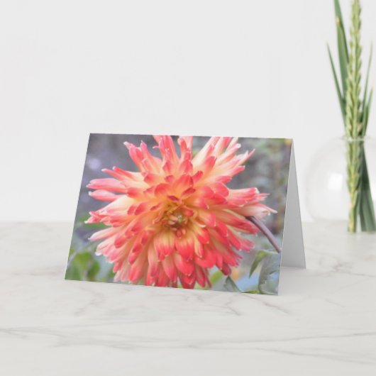 Notitiekaart met oranje dahlia (Voorkant)