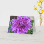 Notitiekaart met paarse dahlia (Gele Bloem)