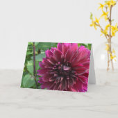 Notitiekaart met paarse dahlia (Gele Bloem)