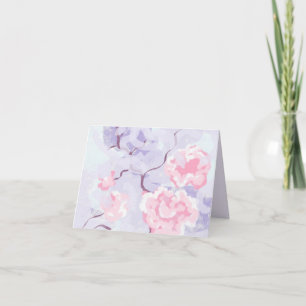 Notitiekaart: Roze rozen in een winterwonderland Notitiekaartje