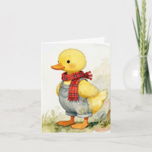 Notitiekaart Watercolor Eend in Overall