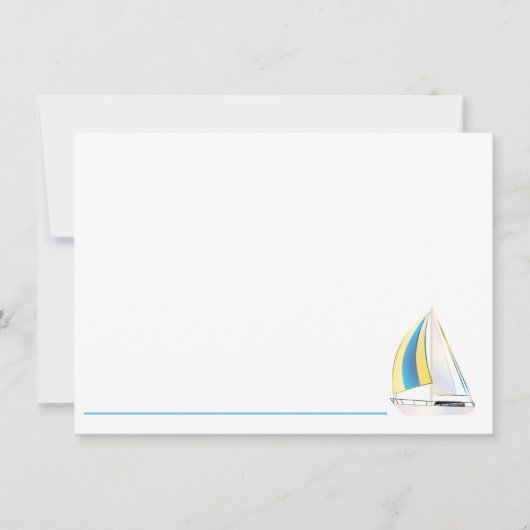 Notitiekaart-Zeilboot Notitiekaartje (Voorkant)