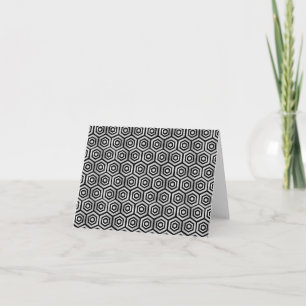Notitiekaart Zwart Wit Hexagon Geometrisch Patroon