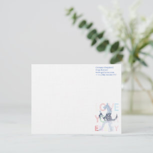 Notitiekaarten Duitse Herdershond Aquarel Blauw Kaart