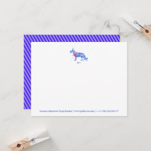 Notitiekaarten Duitse Herdershond Aquarel Blauw Kaart