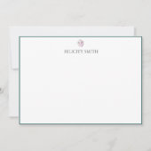 Notitiekaarten elegant platte, moderne botanische  (Voorkant)