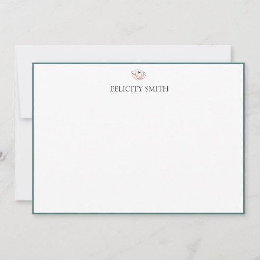 Notitiekaarten elegant platte, moderne botanische (Voorkant)