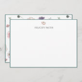 Notitiekaarten elegant platte, moderne botanische (Voorkant / Achterkant)