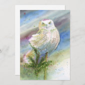 Notitiekaartje: Snowy Owl Bedankkaart (Voorkant / Achterkant)