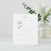 Notitiepapier met geperste bloemen en lijntjes (Staand voorkant)