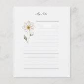 Notitiepapier met geperste bloemen en lijntjes (Voorkant)