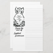 Notitiepapier Stationery Paashaas Grunge Lined Briefpapier (Voorkant / Achterkant)
