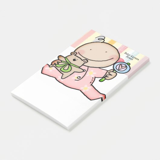 Notities Baby meisje streep Post-it® Notes (Schuin)