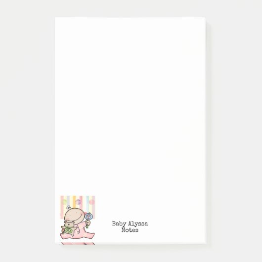 Notities Baby Meisje Streep  Post-it® Notes (Voorkant)