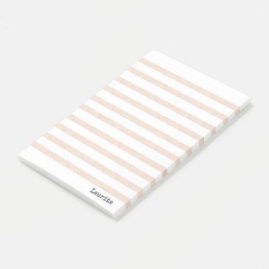 Notities Beige & Witte Streep Post-it® Notes (Schuin)