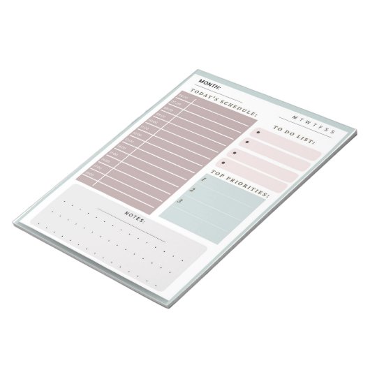 Notities bij dagplanning en takenlijsten notitieblok (Schuin)