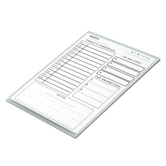 Notities bij dagplanning en takenlijsten notitieblok (Schuin)