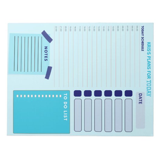 Notities bij dagplanning en takenlijsten notitieblok (Voorkant)