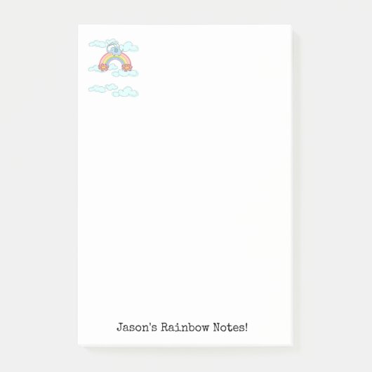 Notities Blauwe Olifant Wolken Post-it® Notes (Voorkant)